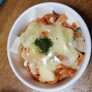 豆腐&サバ缶のキムチチーズ